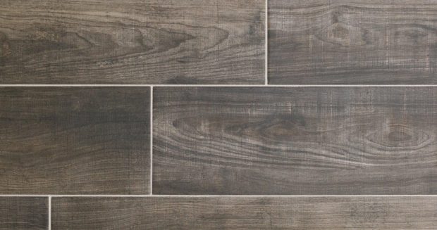 Wood look porcelain tile texutre in charcoal